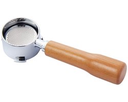 Omgoods- Portafilter 51mm - Afneembare Bodemloze Portafilter - Koffiemachine Accessoire - Roestvrij Staal - Houten Handgreep - 23 x 5,1 cm - Koffiefilterhouder