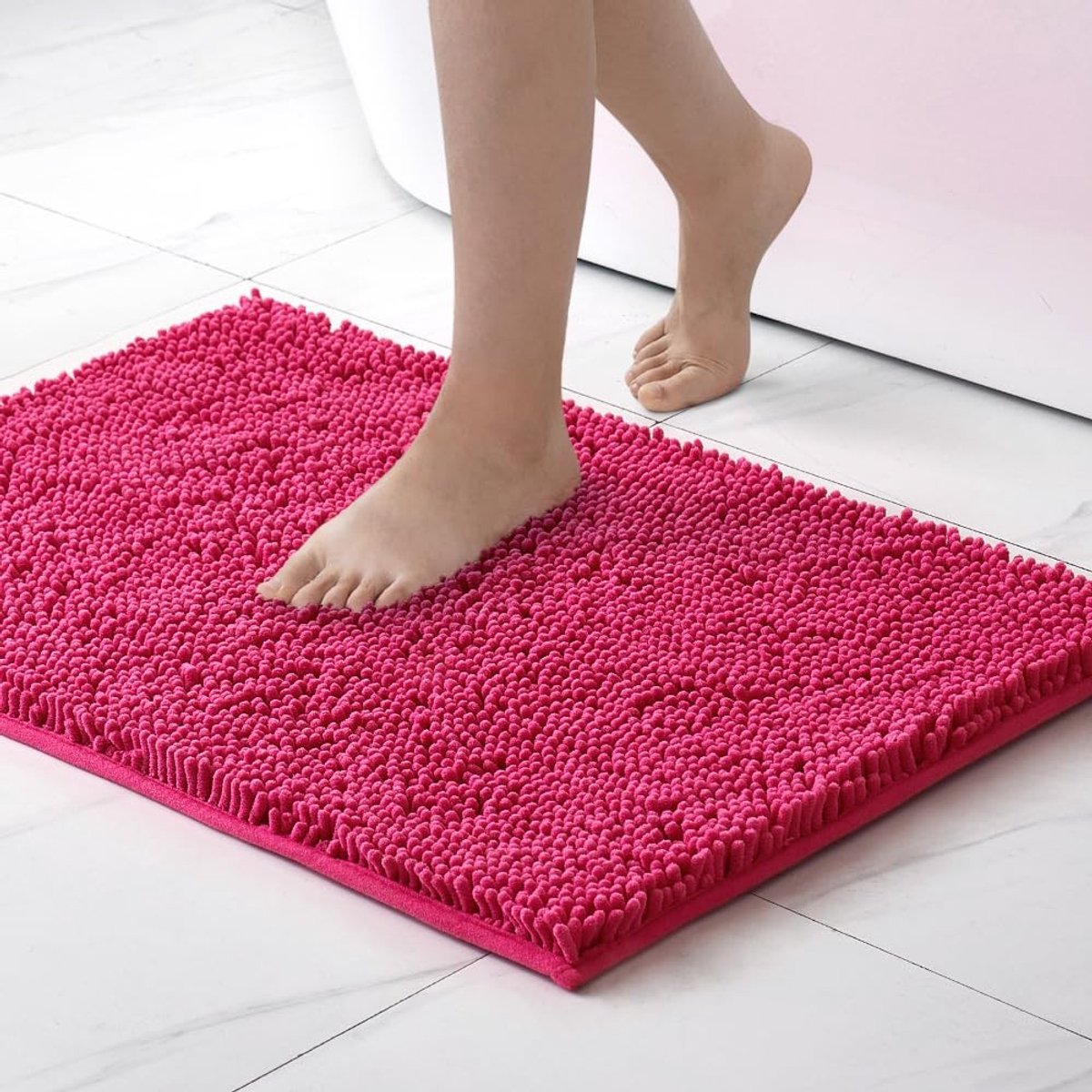 Omgoods - Zachte Antislip Badmat 50 x 80 cm, Roze