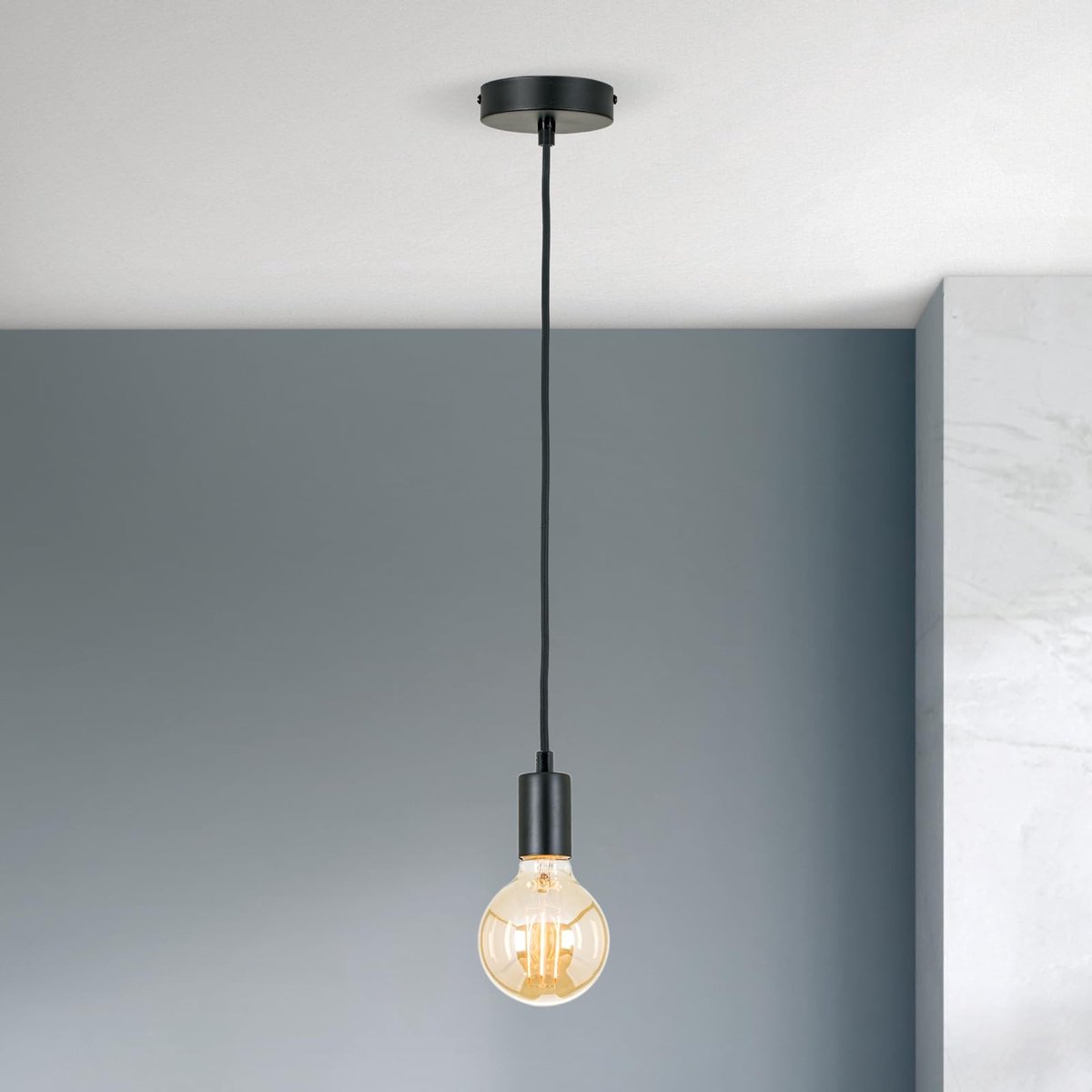 Omgoods - Hanglamp met Textiel Kabel voor E27-fitting