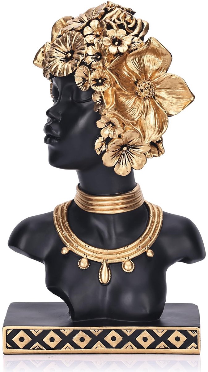 Omgoods - Vintage Afrikaanse Vrouwen Beeldje voor Decoratie