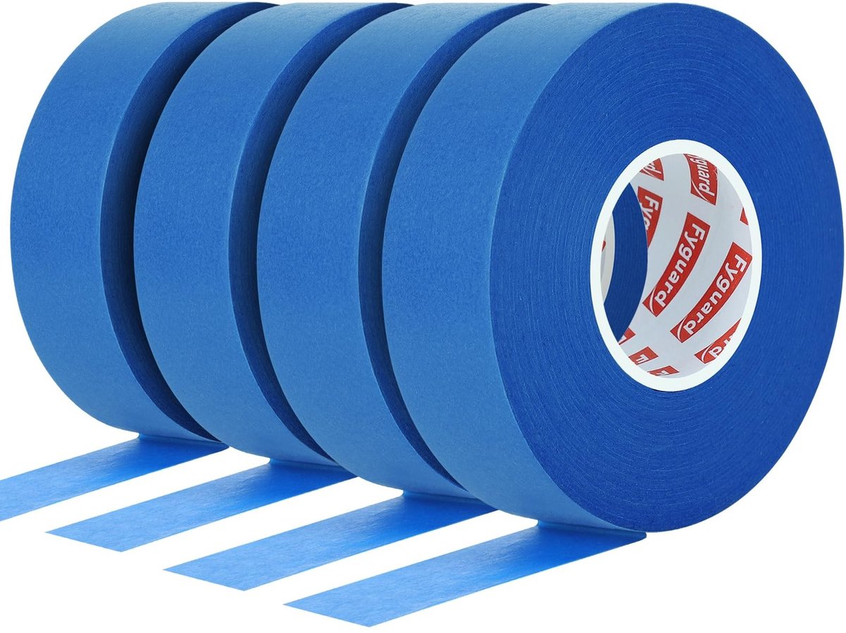 Omgoods - 4 Rollen Verf Tape - Blauw Maskeringstape voor Schilderwerk en Renovaties