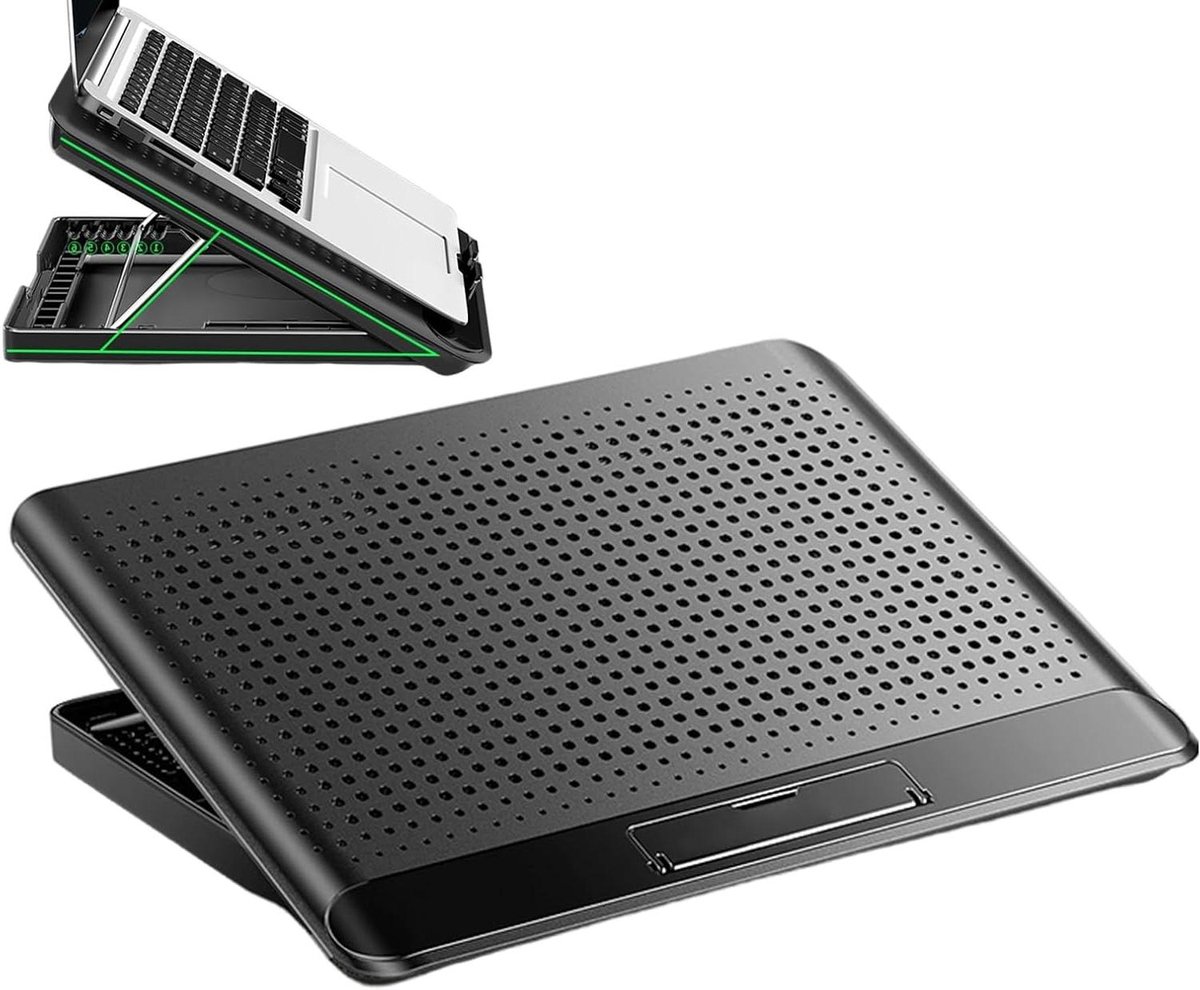 Laptopkoeler - Koelkussen Riser - Efficiënte Warmteafvoer - Stille Ventilator - 35x26x2.3cm - Zwart