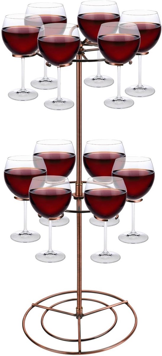 Omgoods - Champagnetoren met 12 Houders van Metaal voor Feestjes