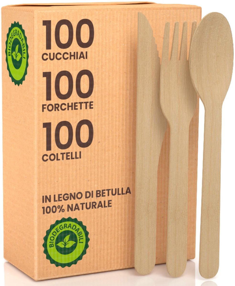 Omgoods - Eco-vriendelijk Houten Bestekset, 100 Stuks