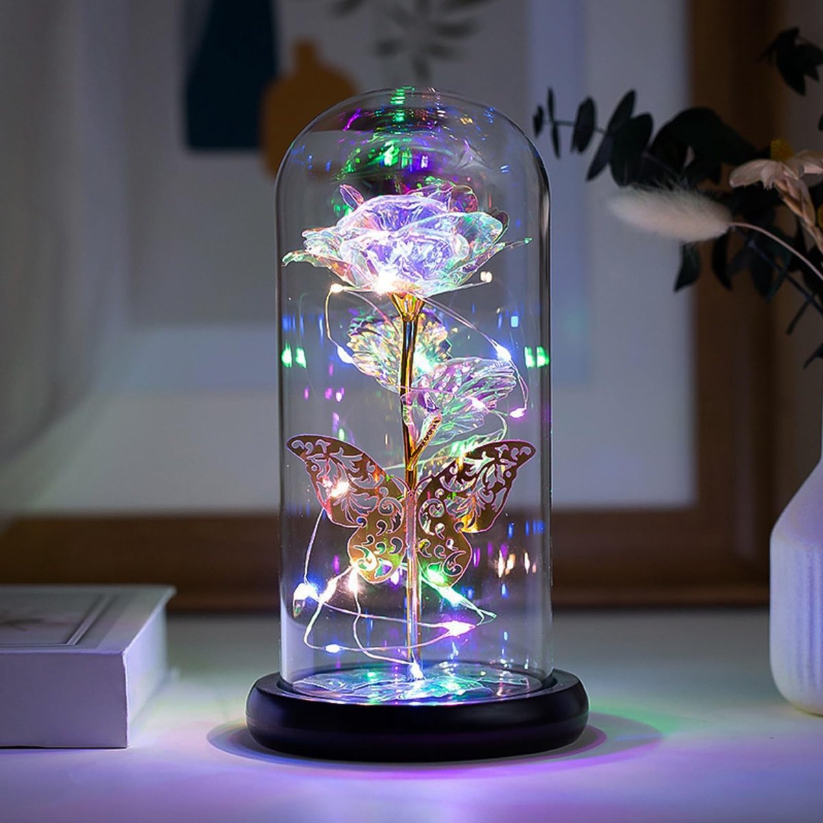 Omgoods - Kleurige Rozen Nachtlamp, Draagbaar en Energiezuinig
