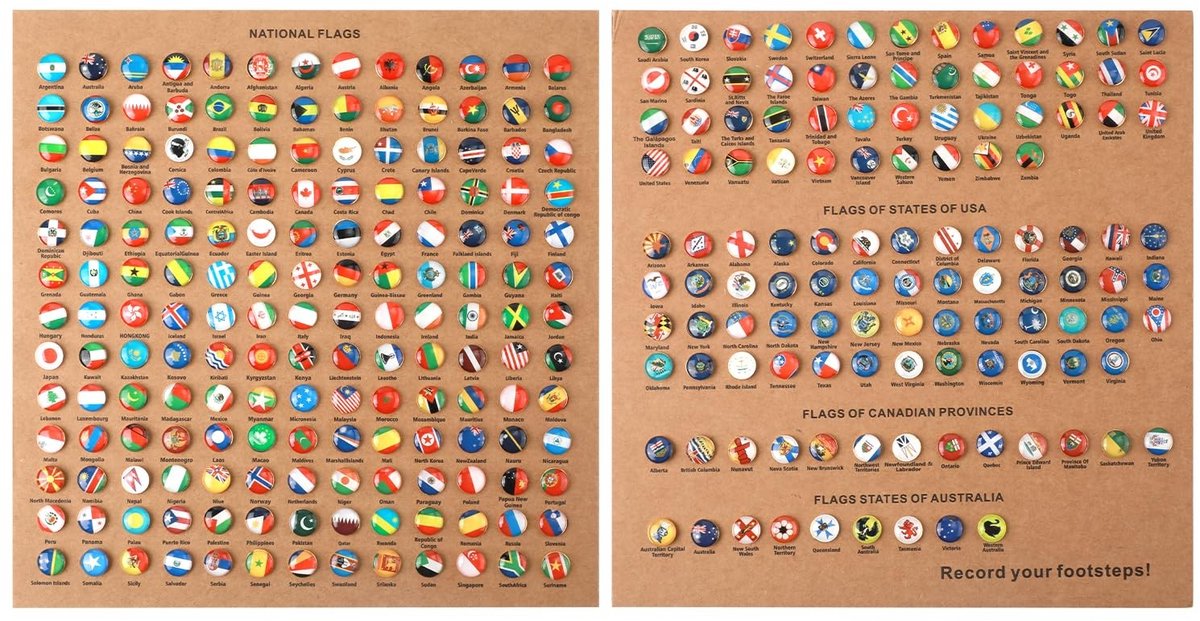 Omgoods - 291 Stuks Nationale Vlag Duimnagels - Creatieve Push Pins