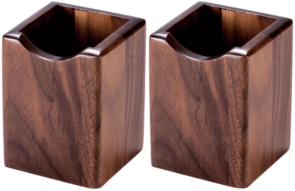 Omgoods - Set van 2 Multifunctionele Houten Pennenhouders