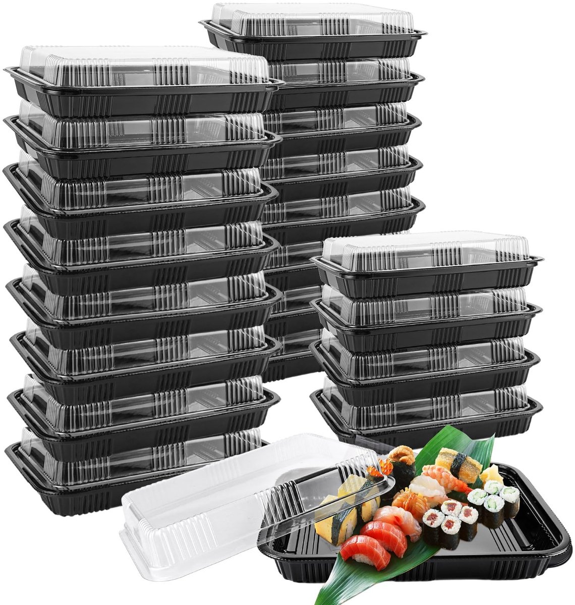 Omgoods - Set van 20 Herbruikbare Buffet Dienbladen met Deksel
