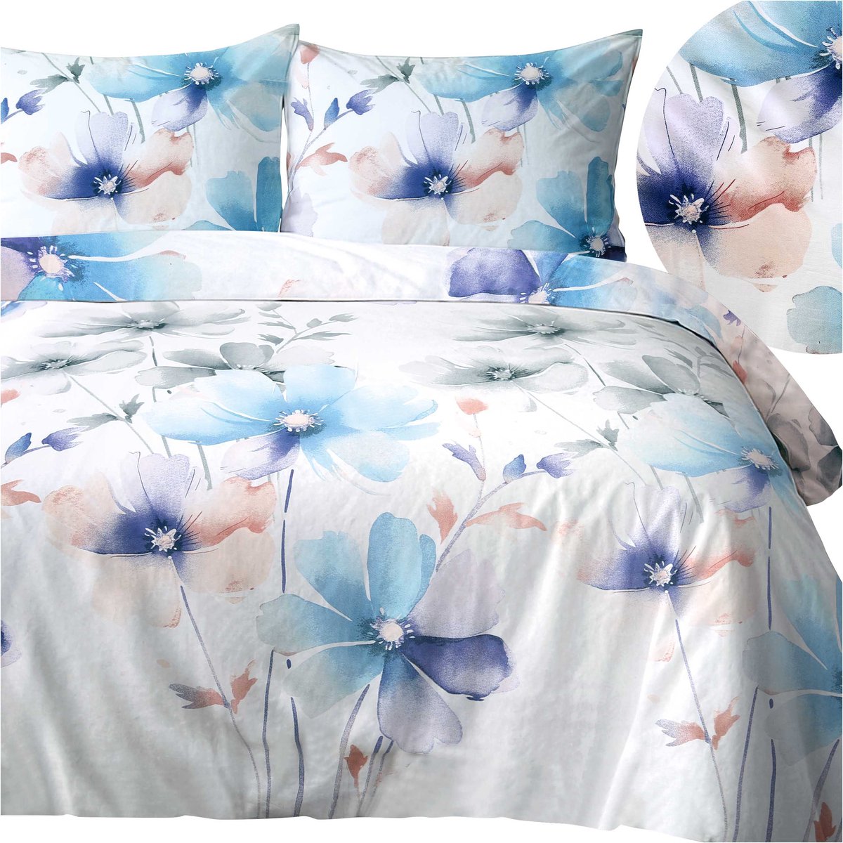 Darymex Satynlove - Dekbedovertrek set (3-delig) - 100% Katoen-Satijn - Met Ritssluiting - 160x200 cm