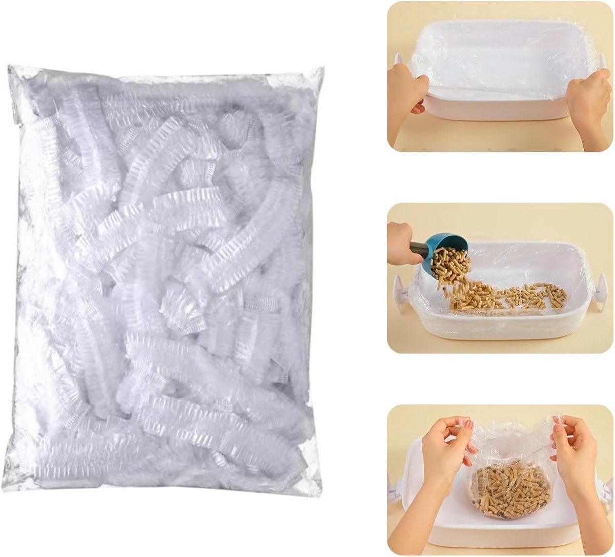 SnelShoppen - Wegwerp Litter Tray Liners voor Kleine Dieren [50 Stuks, 36 * 24cm] Plastic Film Litter Bak Toilet voor Konijn Cavia Chinchilla Egeltje