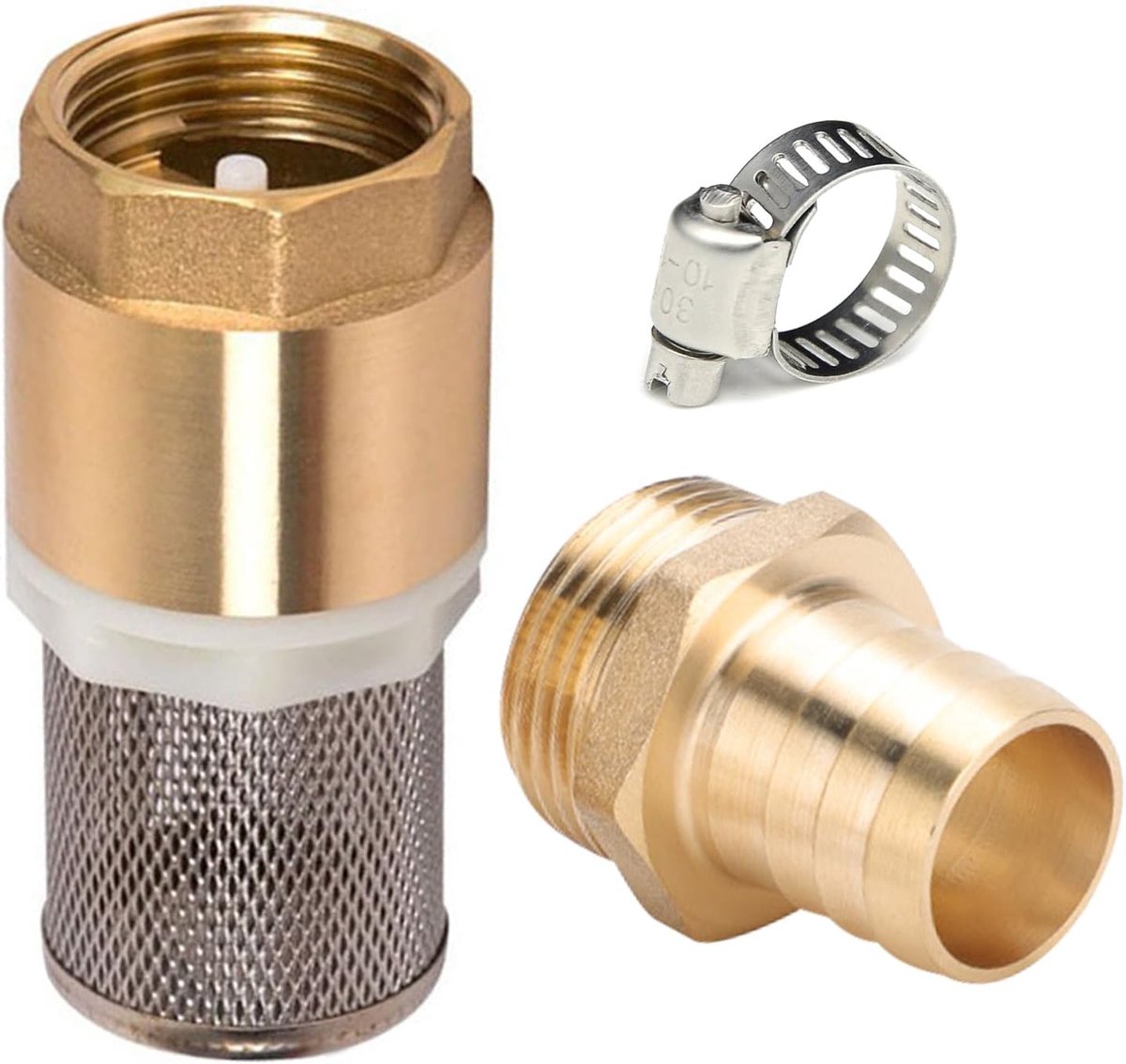 Beatific Brass Check Valve 1 Inch, Suction Filter Set 1", Brass Foot Valve with Check Valve, Suction Basket, Hose - ShopVlot