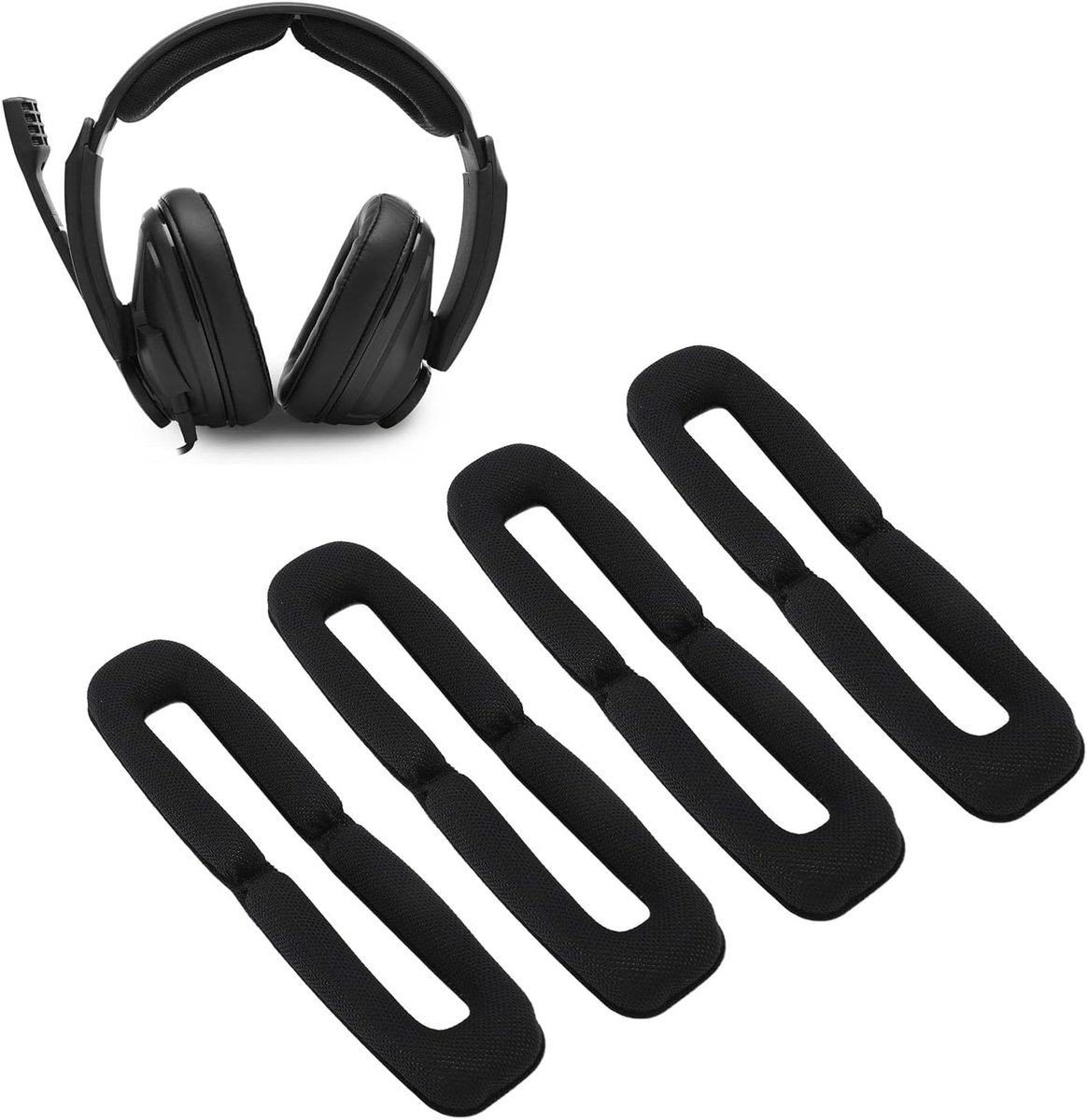 SnelShoppen - Pack van 4 Vervangkussens, Zachte Geheugenfoam Kussens voor Gaming Headsets, Geschikt voor GSP300 GSP301 GSP302 GSP303 GSP350 GSP370
