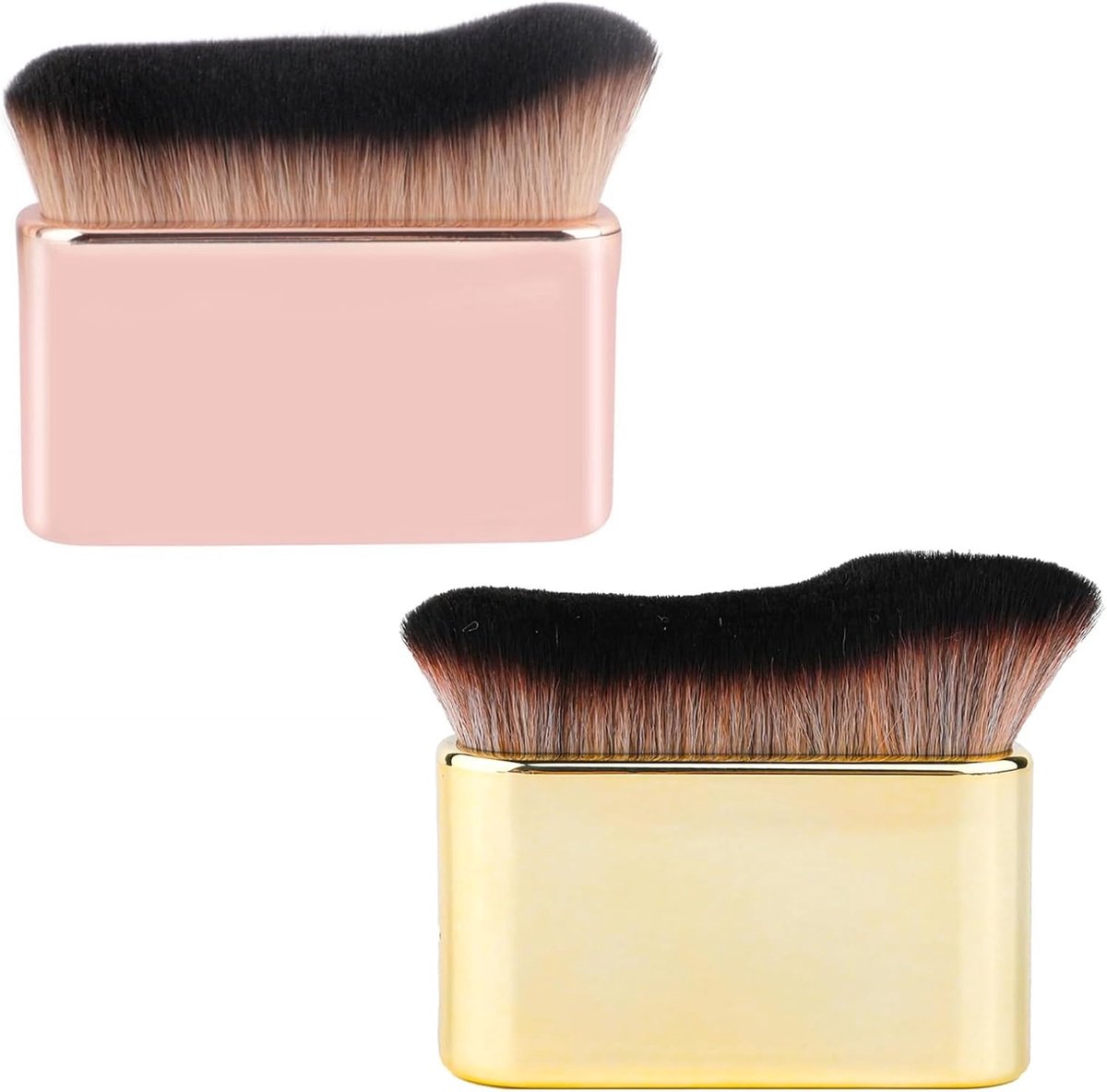 SnelShoppen - 2pcs Zelfbruiningsborstel Set, Foundation Lichaamsmake-up Borstel, Zelfbruiningsborstel voor Gezicht en Benen, Applicator voor Lichaam e