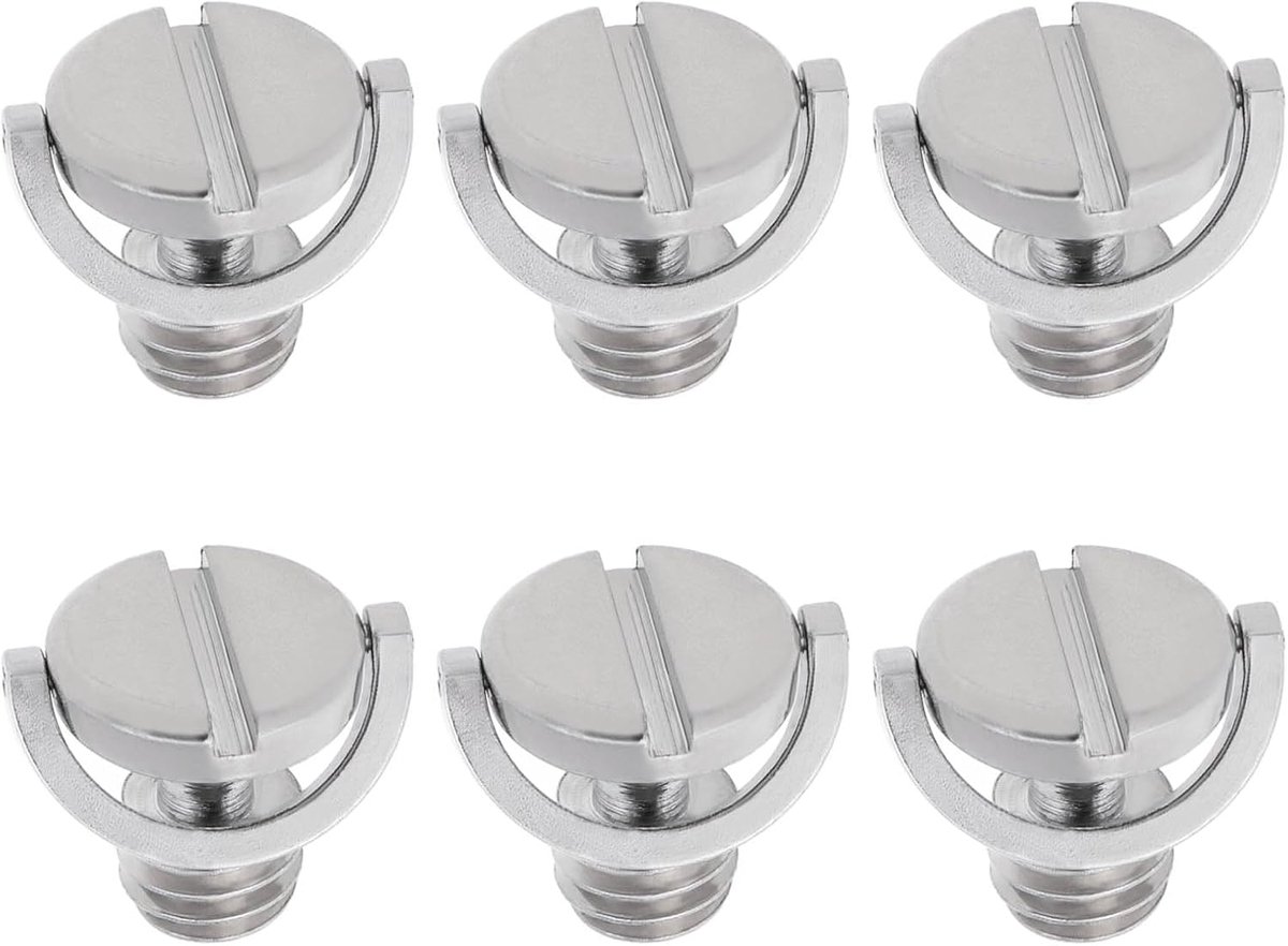 6Pcs 3/8 Inch Camera Fixing Screw D-Ring Male Thread Mounting Screw for Quick Release Plate Camera Tripod 19.4x16.2mm - ShopVlot
