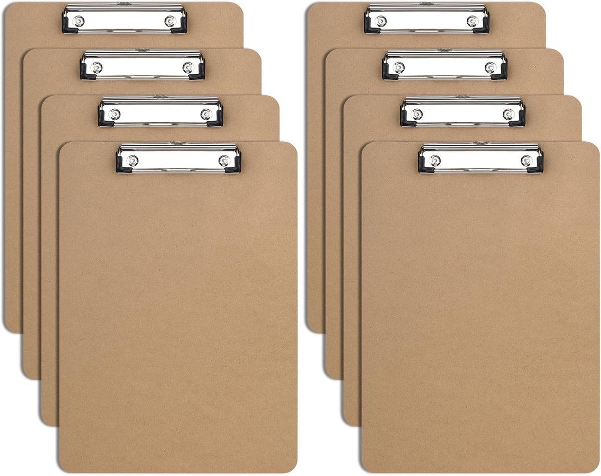 A4 knipbord met laag profielklem - houten knipbord - intrekbaar ophanggat - ideaal voor onderweg - ShopVlot