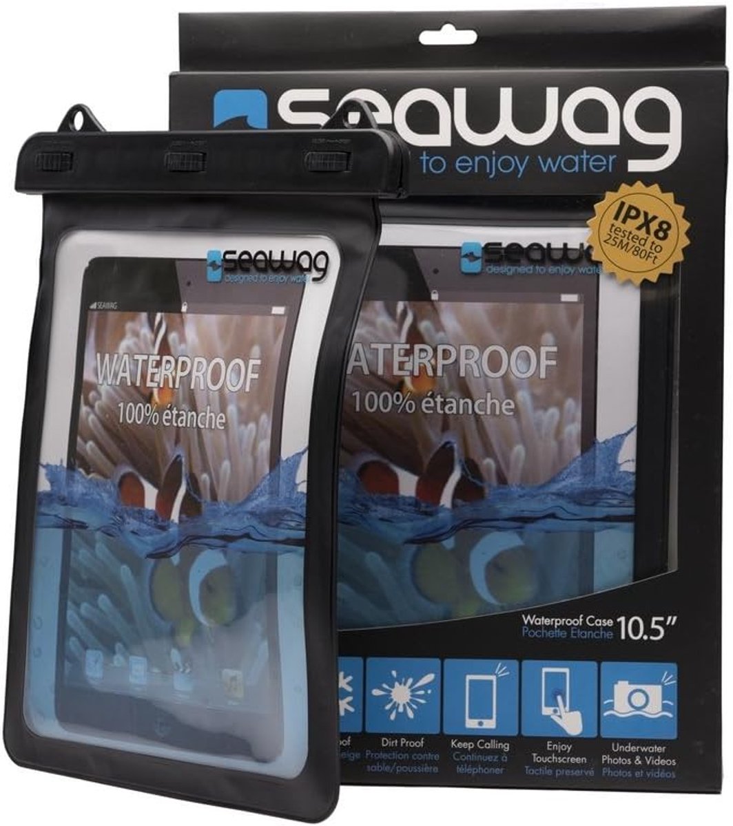 Waterdichte Tablethoes - Universele Beschermhoes - Wateractiviteiten - Onderwater Foto's - Tot 10.5 inch - Zwart