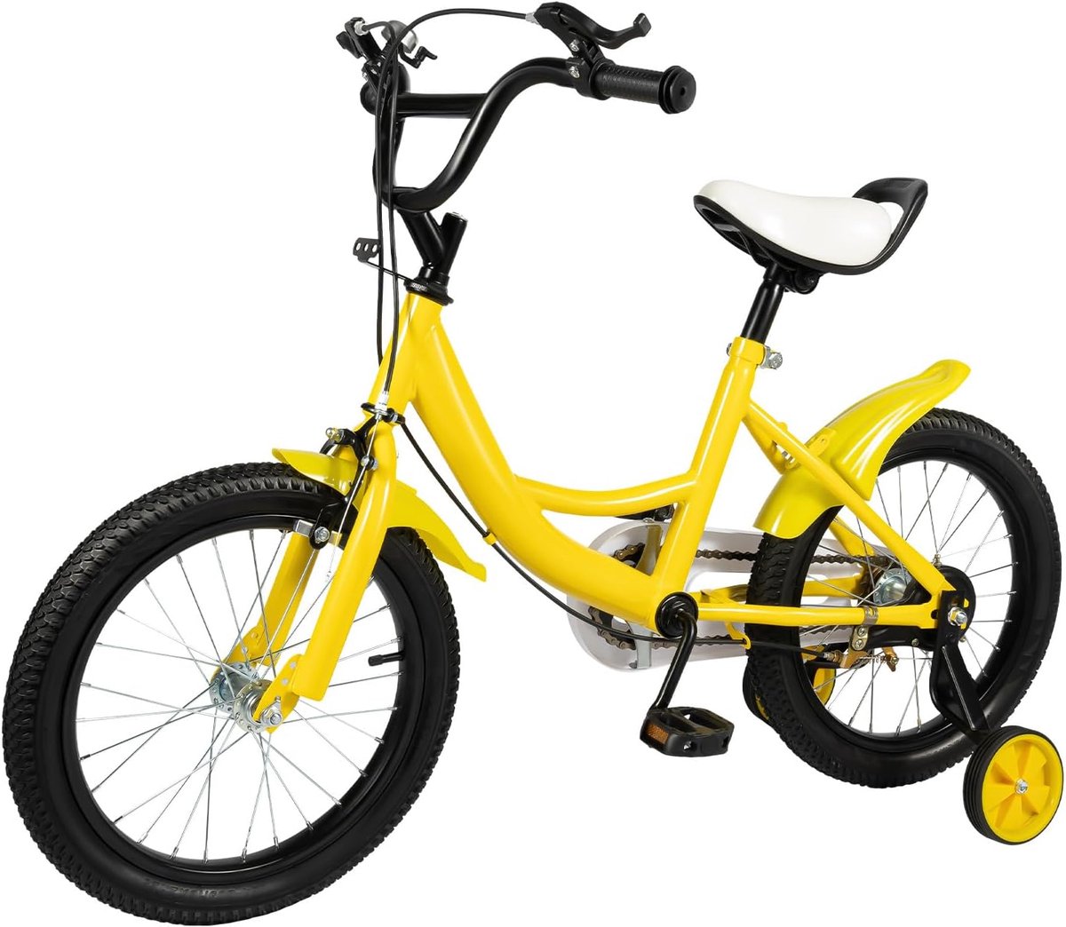 Kinderfiets Loopfiets Leren Fietsen Dubbel Remsysteem 16 Inch Geel