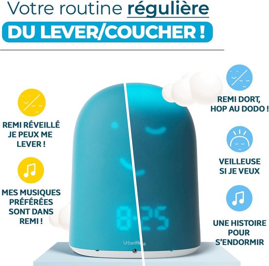 Slaaptrainer Kind - Wekker Babyfoon - Rustig Slapen Leren - Audio Babyfoon Functie - Blauw Pantone 631C - Blauw — afbeelding 3