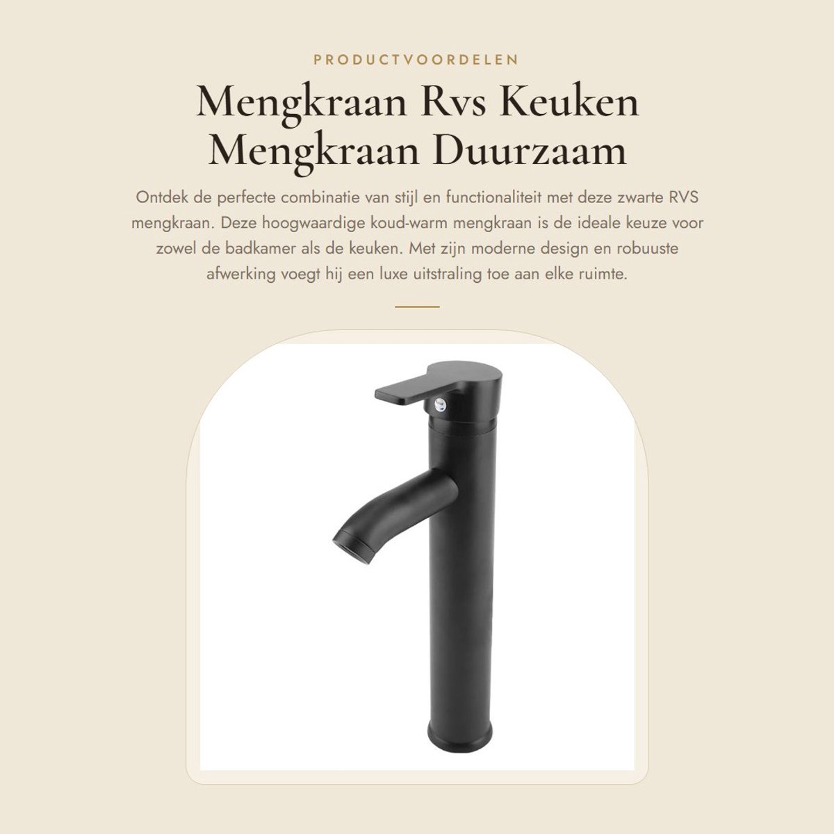 Dailygoods- Mengkraan Hoogwaardige Roestvrij Staal - Keukenkraan - Douchekraan - Antislip