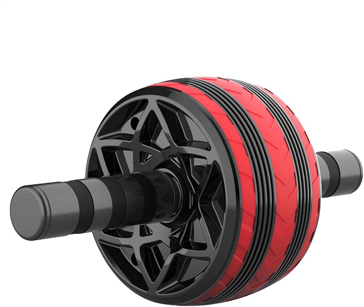 Fitness Wiel - Krachttrainer Core - Buikspieren Trainen - Dubbele Stabiele Rol - 21 x 17 x 15 cm - Rood