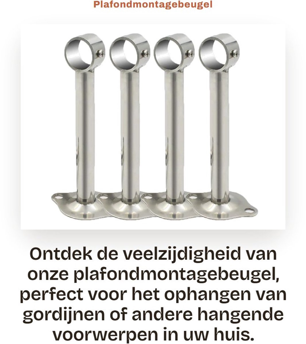 Dailygoody - Plafond Beugel - Rvs Beugelset - Stevig en Duurzaam