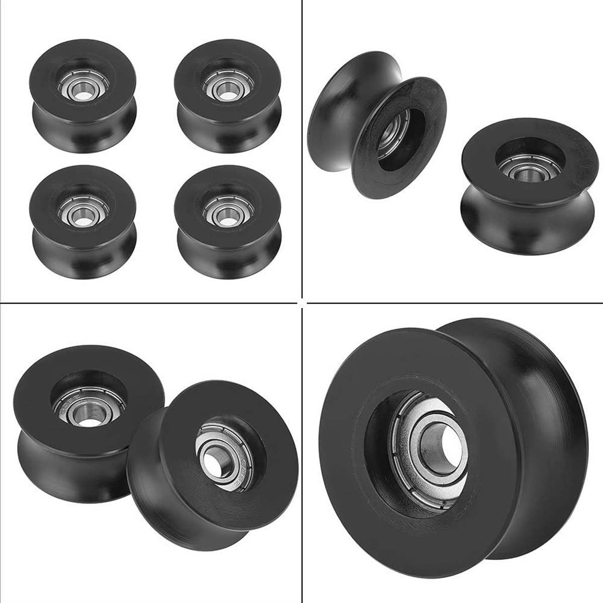 Dailygoods- Groeflager Set van 4 - U-vormig Ontwerp - Duurzaam Materiaal - 8 mm - 8 x 40 x 20,7 mm - Geschikt voor Mechanische Toepassingen - Pulleys