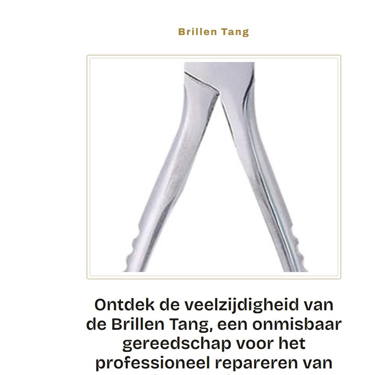 Dailygoods- Brillentang Hoge Kwaliteit - Gereedschap voor Bril Reparatie - Neuspad Verwijderaar - Roestvrij Staal - 15,5 cm - Professioneel Gebruik - Briltool