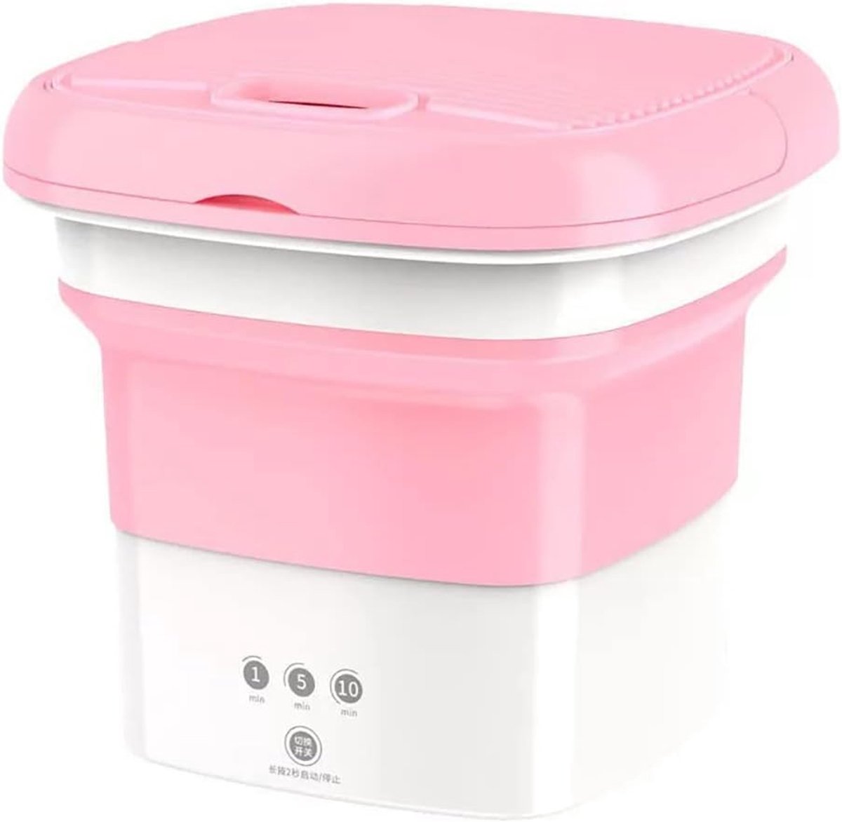 Mini Wasmachine Opvouwbaar Apparaat Kleine Kleding Wassen Stille Werking 6 Liter Capaciteit Roze