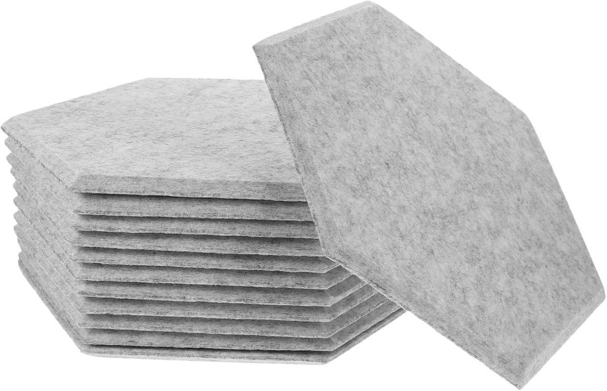 Geluidsisolerende Panelen - Akoestische Platen - Ruimte Dempen - Zacht Vilt Materiaal - 30x26x0.9cm - Zijdegrijs