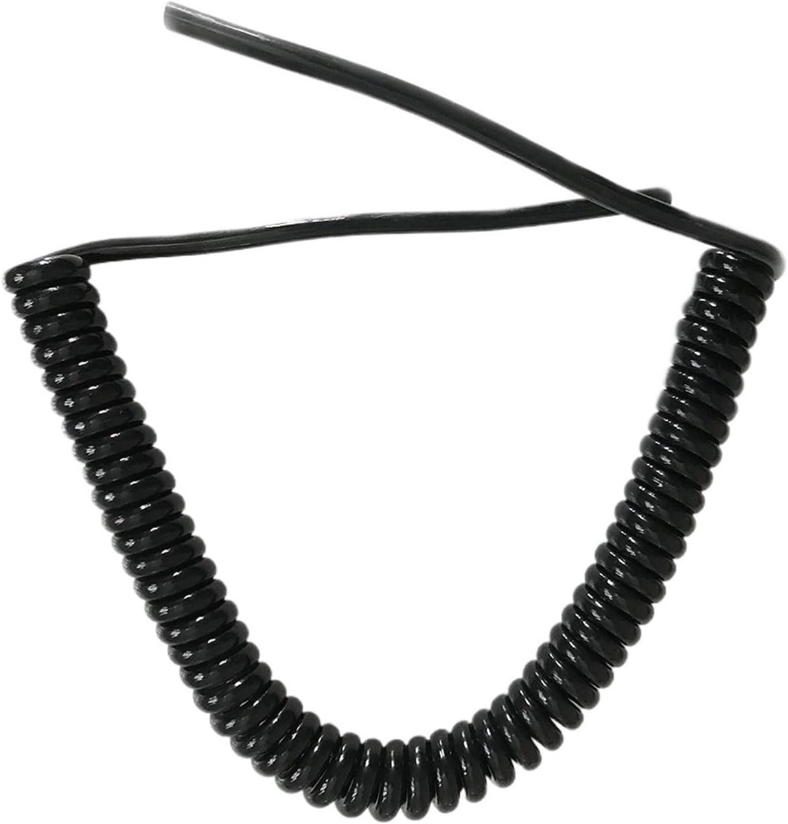Netwerkkabel Spiraal - Verlengsnoer Veer - Flexibele Verbinding - 8 Kernen 24AWG - Rek tot 6m - Zwart