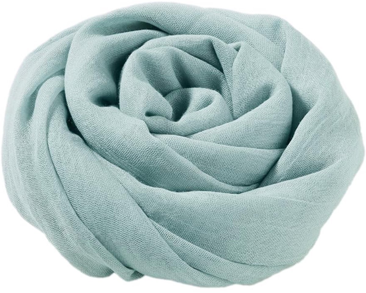 Dailygoods- Sjaal Effen Katoen/Linnen - Grote Sjaal - Elegante Stola - 95 x 195 cm - Huidvriendelijk - Duurzaam - Halsdoek