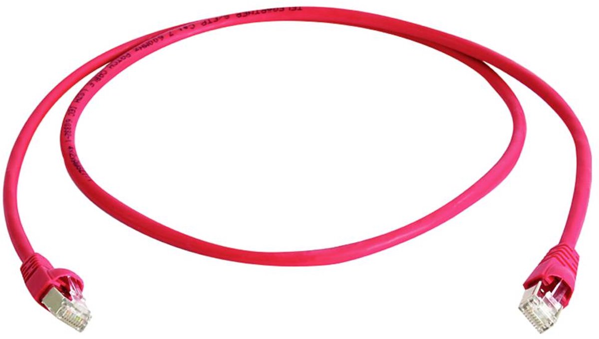 Telegärtner 100008775 RJ45 Netwerkkabel, patchkabel CAT 5e F/UTP 5.0 m Rood Vlambestendig, Met anti-kniktule 1 stuk(s)