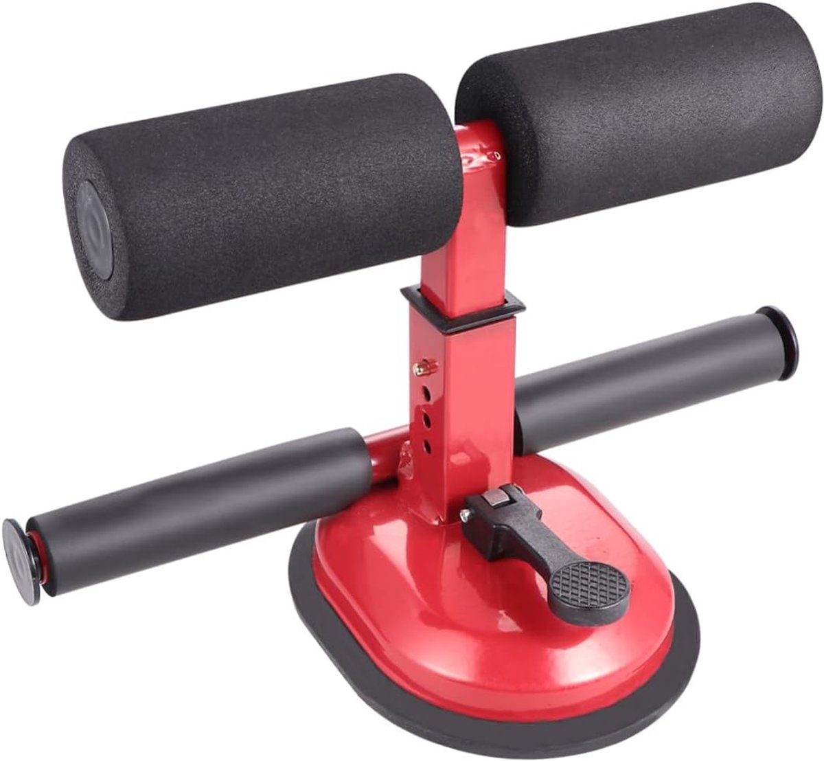 Sit Up Bar - Buiktrainer Fitness - Buikspieren Trainen - Verstelbare Hoogte - 27.5 cm - Rood