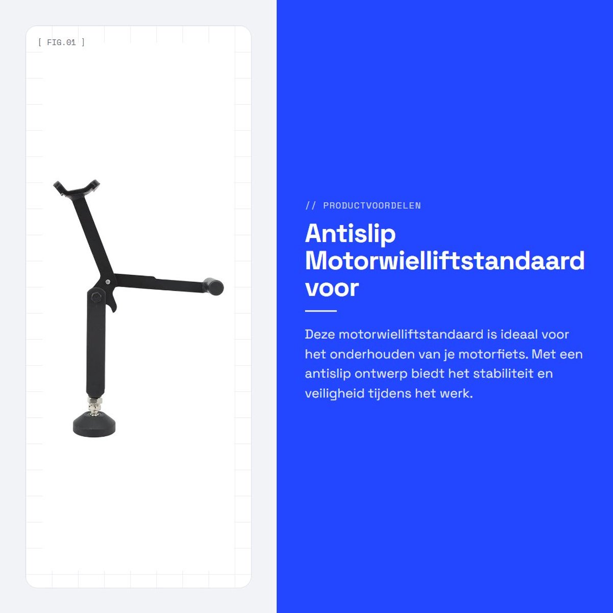 Dailygoods- Motorwielliftstandaard Antislip - Verstelbare Standaard - Motorstandaard Achterwiel - Motorstandaard Verrijdbaar - Hoogwaardig Koolstofstaal - Duurzaam en Betrouwbaar