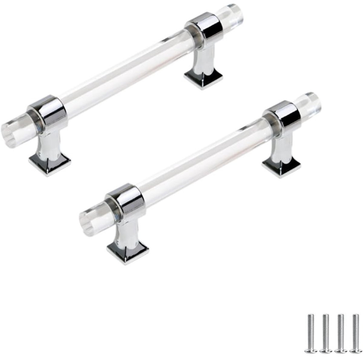 Dailygoods- Kast Handgrepen Modern - 2 Stuks - Transparant Acryl
