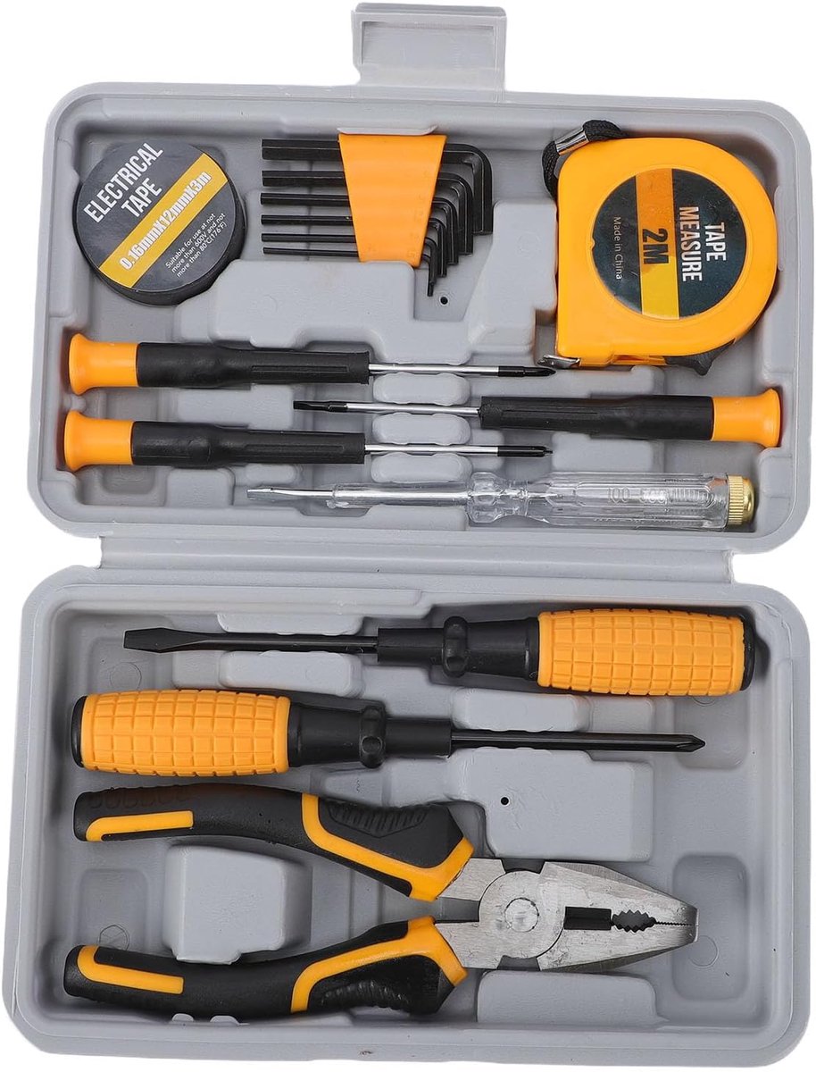 Gereedschapsset - Handgereedschap set - Huishoudelijk onderhoud - 40-delige set - 15-delige set - Grijs