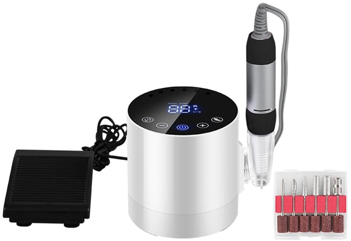Dailygoods - Nagelboor - Elektrische nagelvijl - 35000 rpm - Voetschakelaar - Nagelverwijderaar - Voor manicure en pedicure
