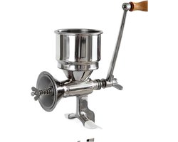 Handmatige Koffiemolen - Bonenmaler Staal - Verse Koffie - Grote Trechter - 21.2x11cm - Zilver