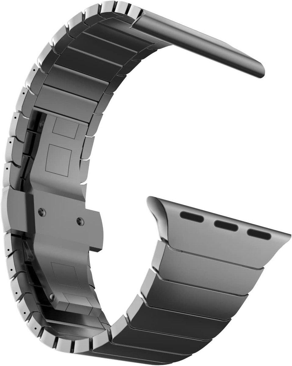 Dailygoods- Polsband Roestvrij Staal - Vervangband voor Apple Watch - Schakelarmband - Ultra Dun 2,8 mm - Compatibel met Serie 11/10/9/8/7 - 46mm/45mm/44mm/49mm - Horlogeband
