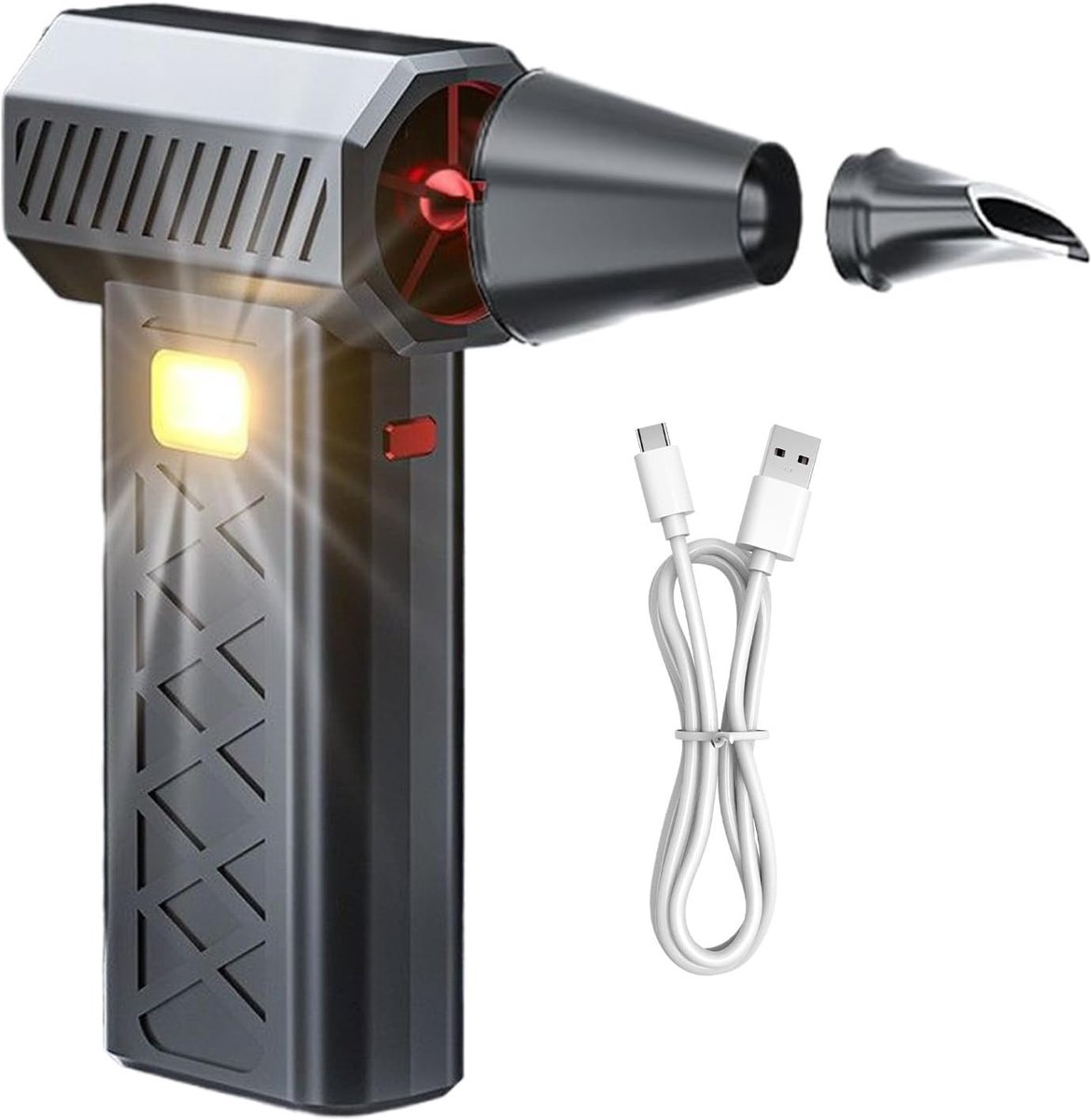Elektrische Bladblazer - Stofzuiger Ventilator - Auto Reinigen - 6 Snelheden Instelbaar - 14 cm Lengte - Zwart