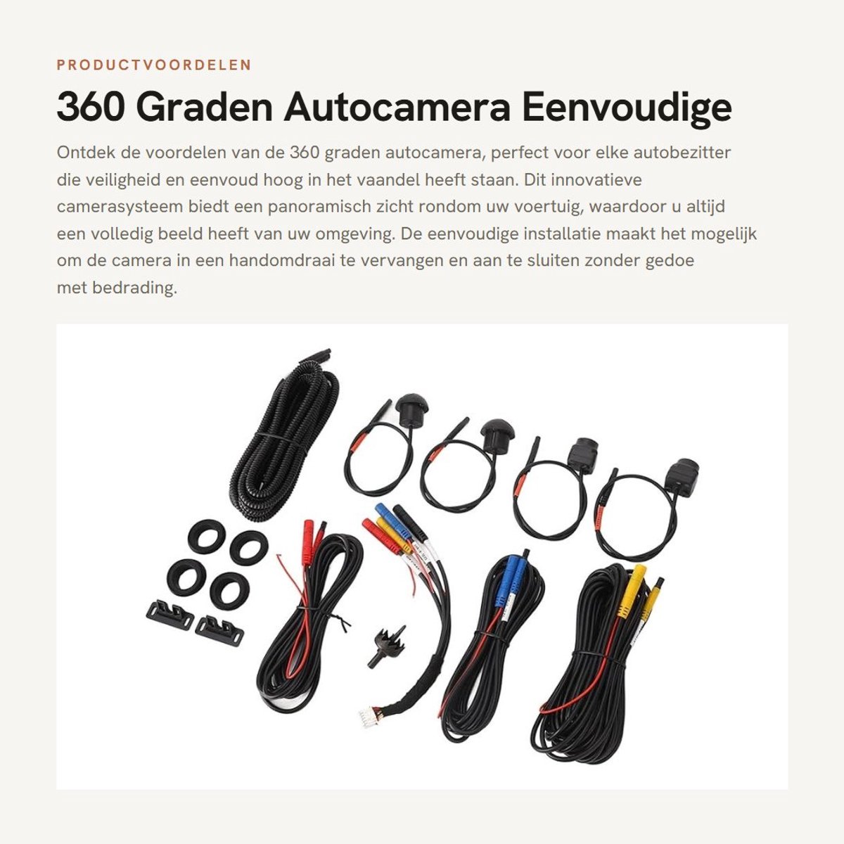 Dailygoods- Autocamera 360° Panoramisch Zicht - Eenvoudige Installatie - Nachtzicht - Draadloos - Hoge Resolutie - Vermindert Dode Hoeken - Camera Systeem