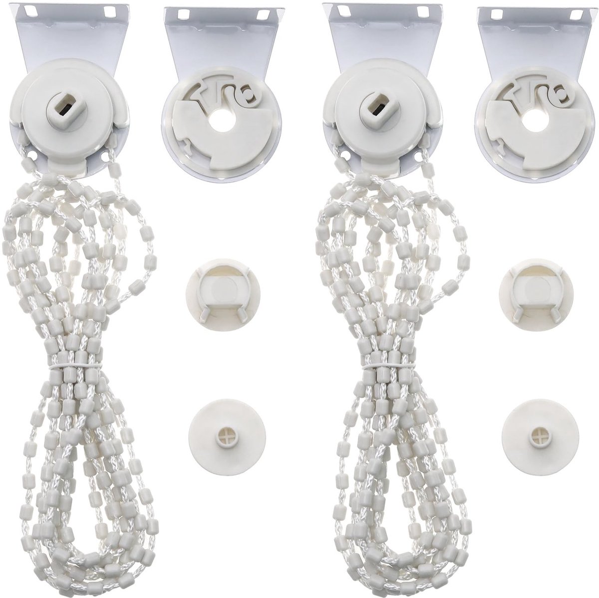 Dailygoods- Rolgordijnhouder 28 mm - 2 Sets - Kralenketting 3 m - Metaal/Kunststof - Slijtvast - Flexibele Installatie - Raamdecoratie