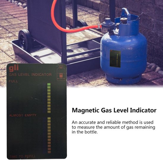 Magnetische Niveau Indicator - Gas Tester - Niveau Controleren - Herbruikbare Waarde - 10 x 6.3 cm - Zwart — afbeelding 4