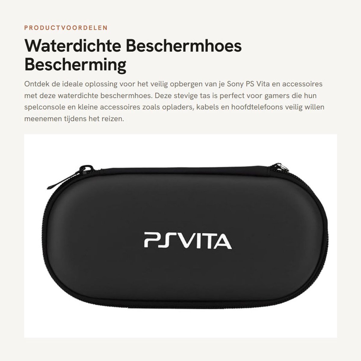 Dailygoods - Waterdichte Beschermhoes - Bescherming - Compact - Reis Tas - Handige Accessoires - Geschikt voor Sony PS Vita - Zwart