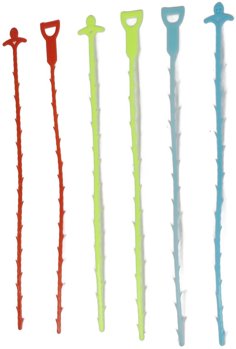Dailygoods- Afvoervijzel 6-delig - Gootsteenontstopper - Flexibel - Duurzaam - Veilig - Hygiënisch PP-materiaal