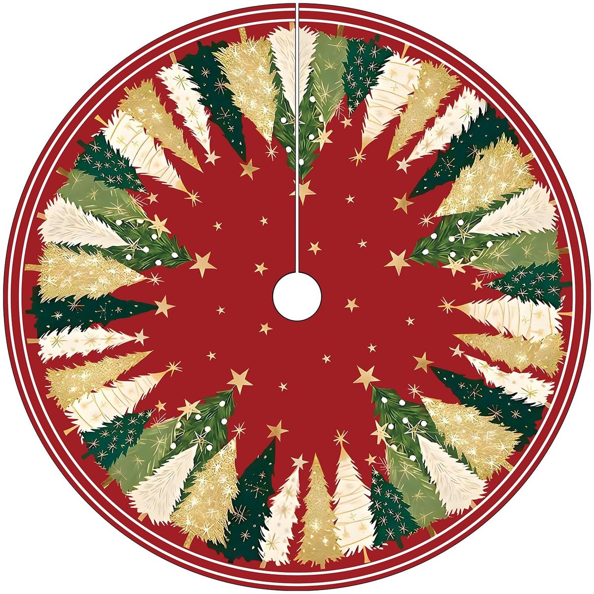 Dailygoods- Kerstboomdeken rond 120cm - Boomdeken - Kerstboomtapijt - Onderlegger - Deken voor kerstboom - Ronde deken - Kerstboomrok