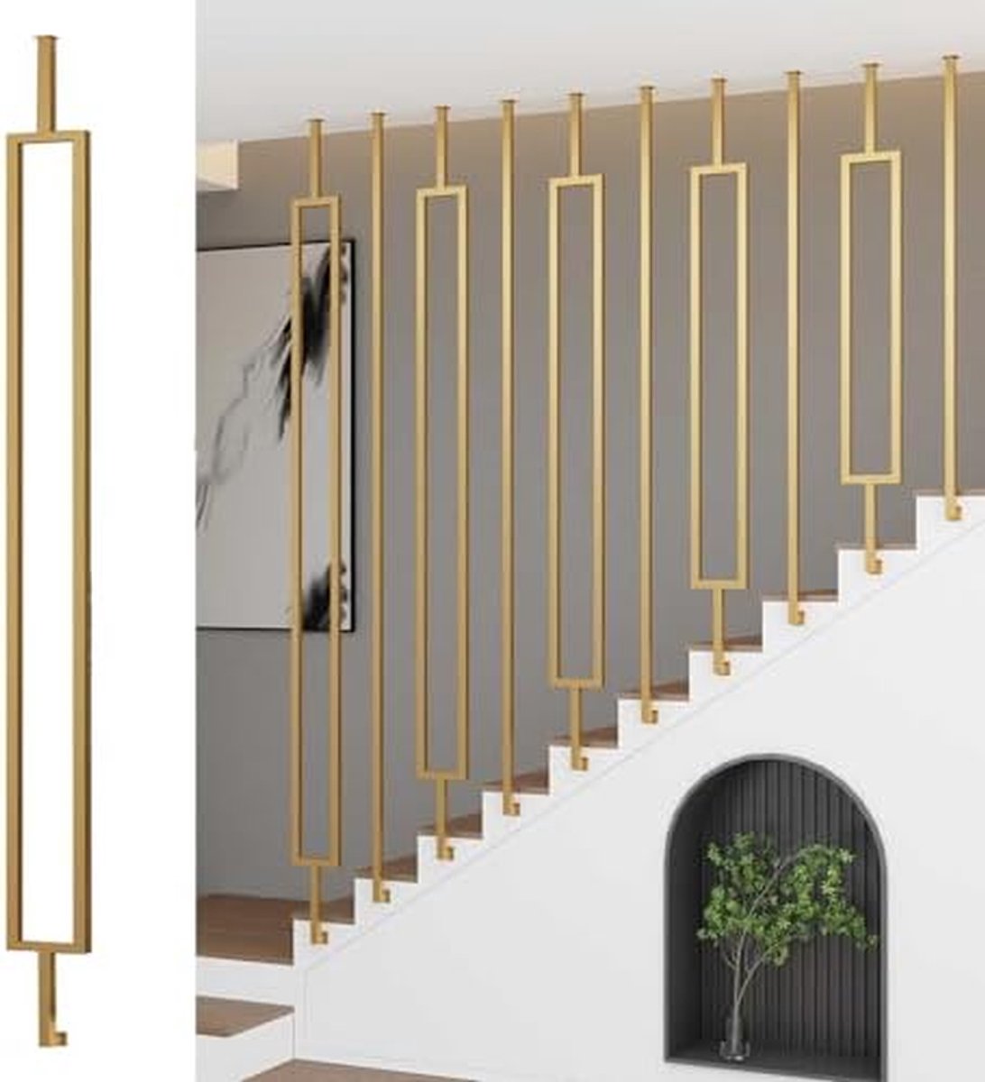 Metalen Trapleuning - Veiligheidsoplossing Trap - Valpreventie Trap - Roestvrije Afwerking - 120 cm - Goud