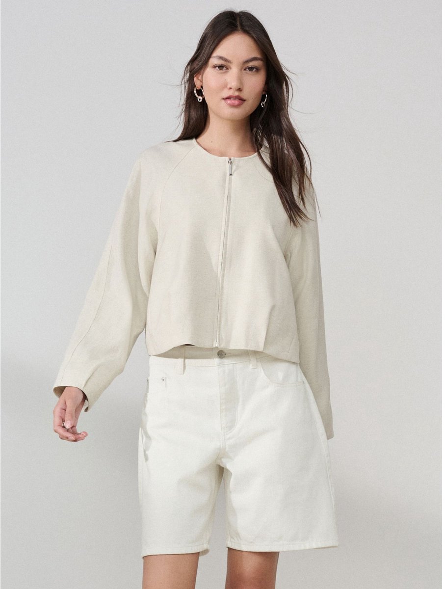 Next - Dames - Denim bermudashort - Wit