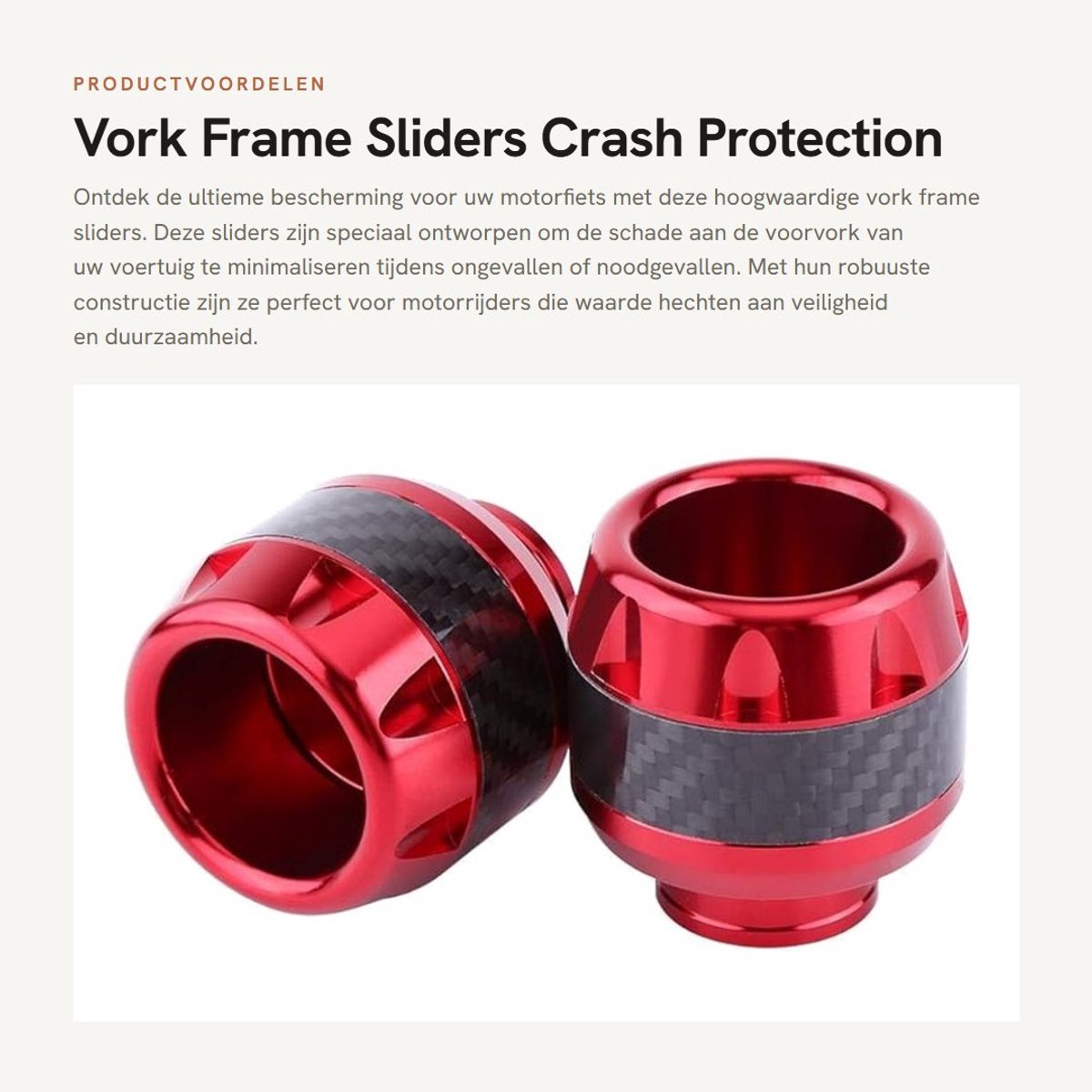 Dailygoods- Frame Sliders Crashbescherming - Vork Sliders - Kunststof - 1 Paar - Hoogwaardige Kwaliteit - Vermindert Schade - Motorfietsbeschermer