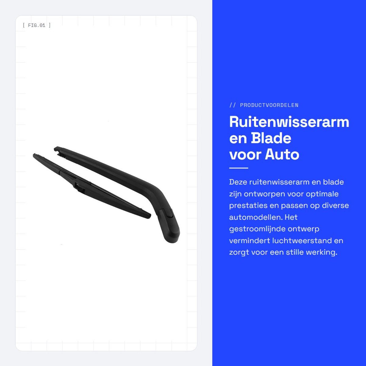 Dailygoods- Ruitenwisser Gestroomlijnd Ontwerp - Ruitenwissers - Wisserbladen - Auto Accessoires - Duurzaam Materiaal - Lichtgewicht - Ruitenwisserblad